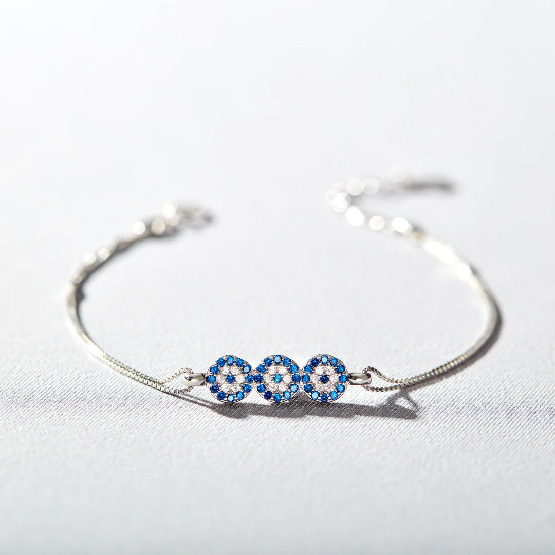 Triple Evil Eye Bracelet by Silphina
