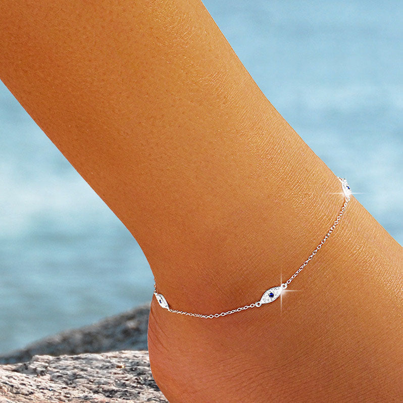 Three Evil Eyes Bracelet / Anklet by Silphina