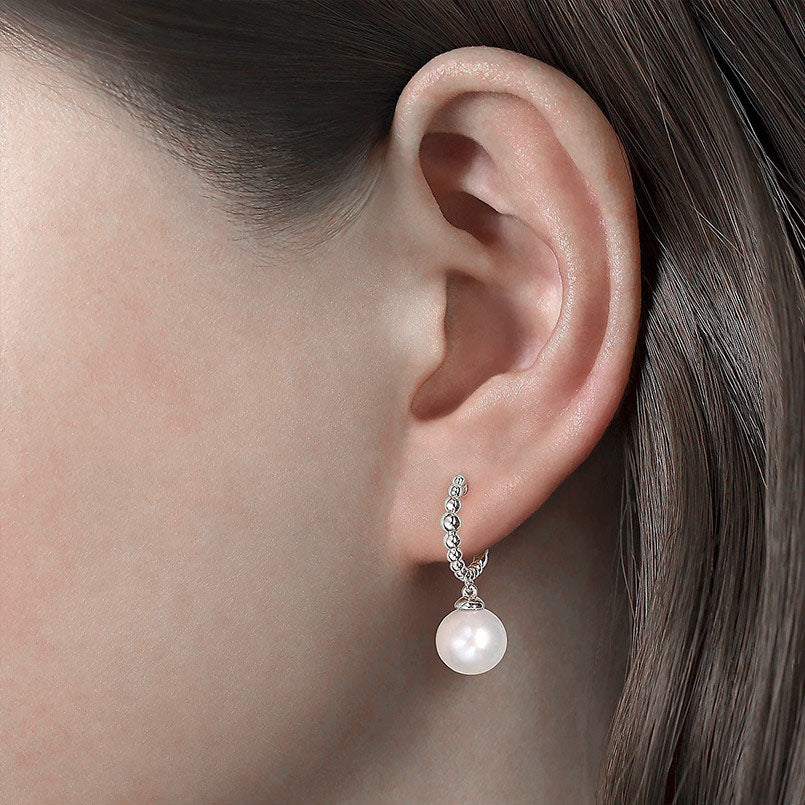 Pearl Dangle Beaded Earrings by Silphina