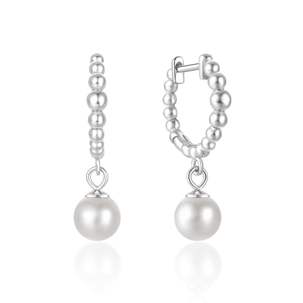 Pearl Dangle Beaded Earrings by Silphina