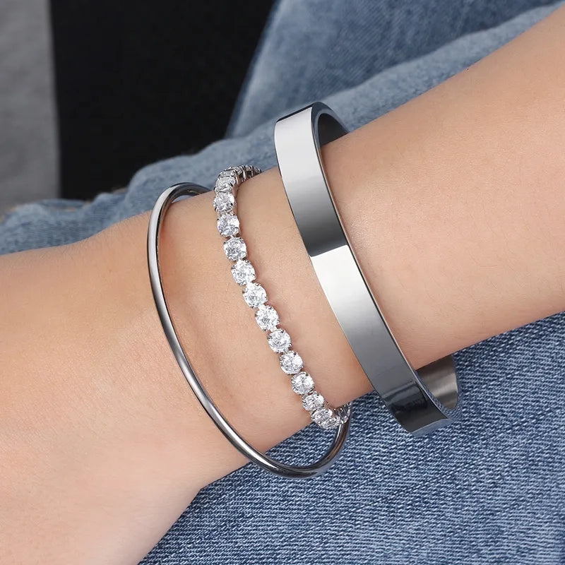 Shimmering White Tennis Bracelet by Silphina