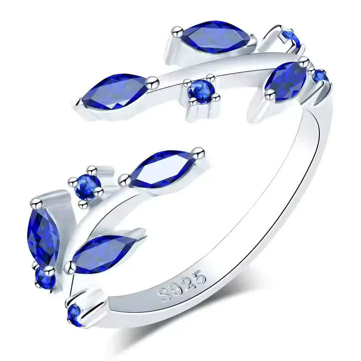 Blue Leaves Ring by Silphina
