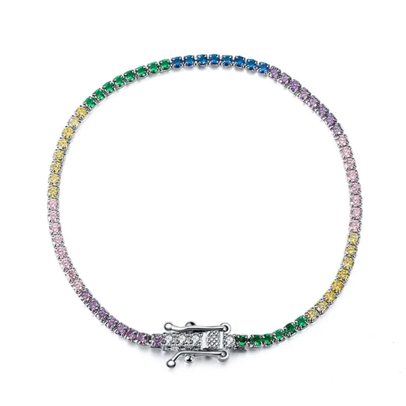 Sparkling Rainbow Tennis Bracelet by Silphina