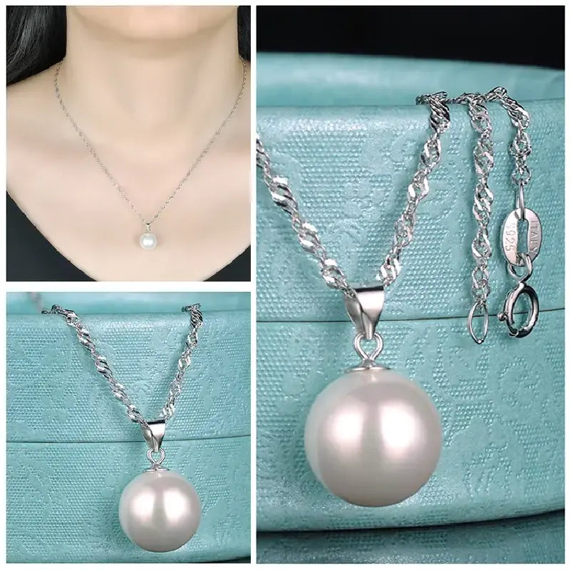 White Pearls Bracelet with Earrings by Silphina