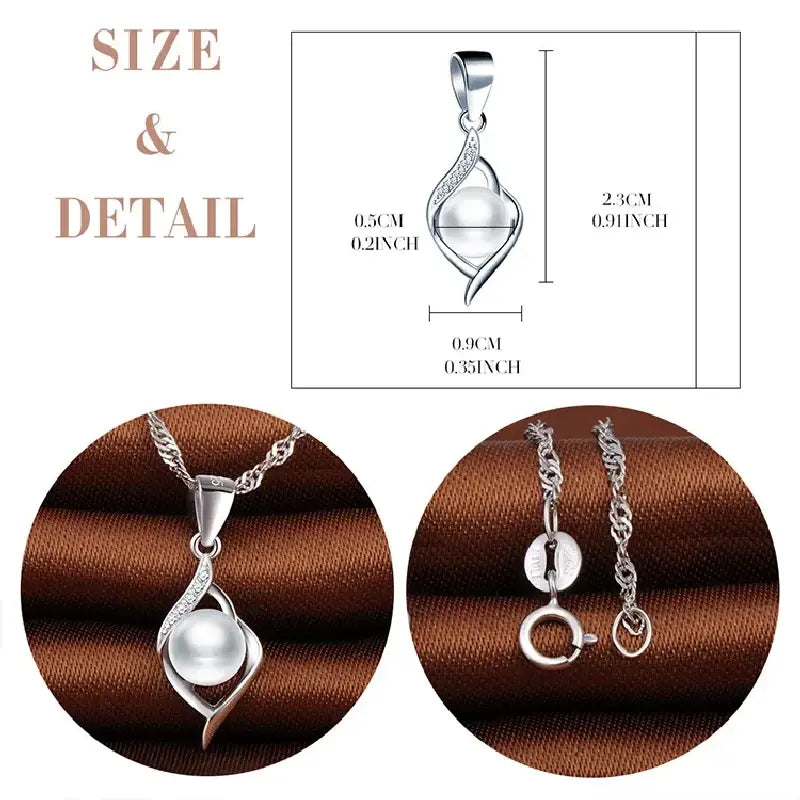 Twisted Silver Pearl Necklace by Silphina