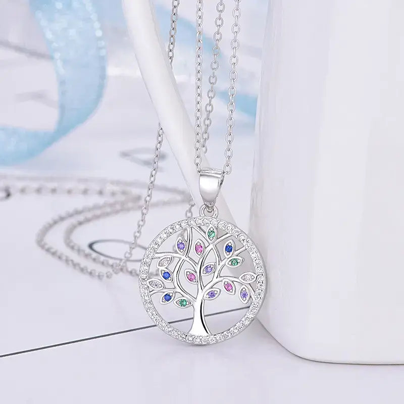 Multicolour Tree of Life Necklace by Silphina