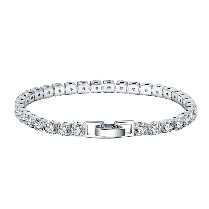 Shimmering White Tennis Bracelet by Silphina