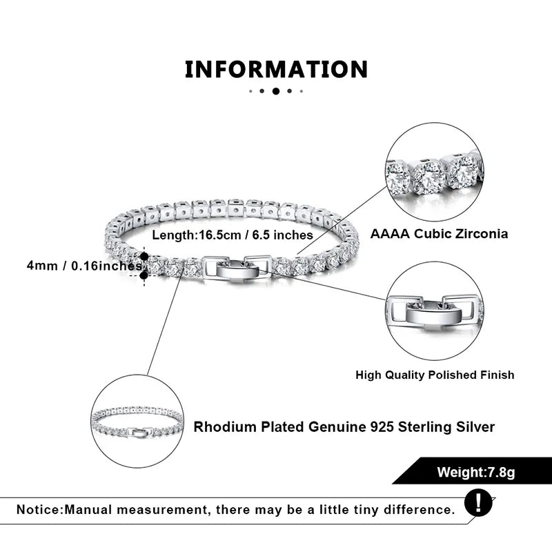 Shimmering White Tennis Bracelet by Silphina