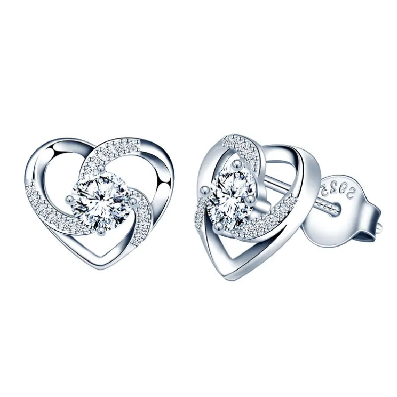 Open Heart Silver Earrings by Silphina