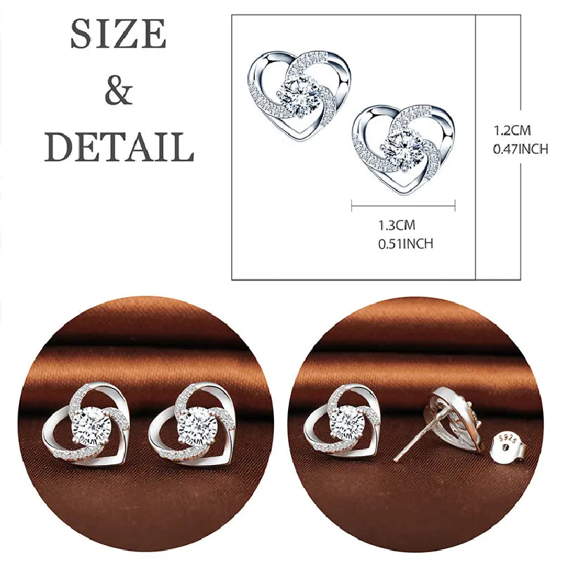 Open Heart Silver Earrings by Silphina