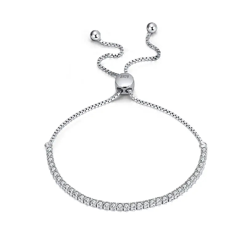 Sparkling White Tennis Bracelet by Silphina