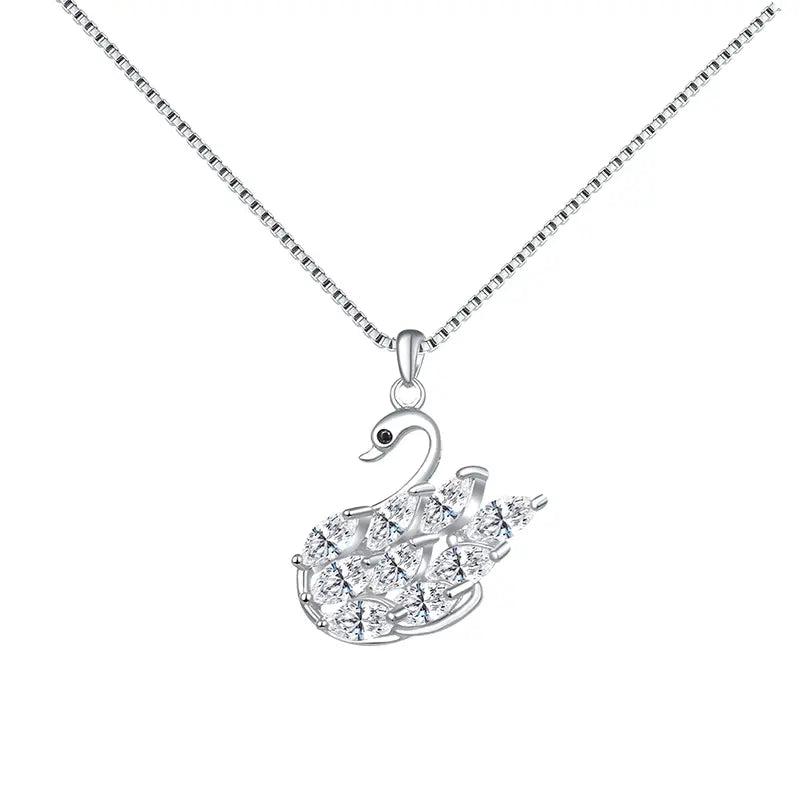 Enchanted Swan Pendant Necklace by Silphina