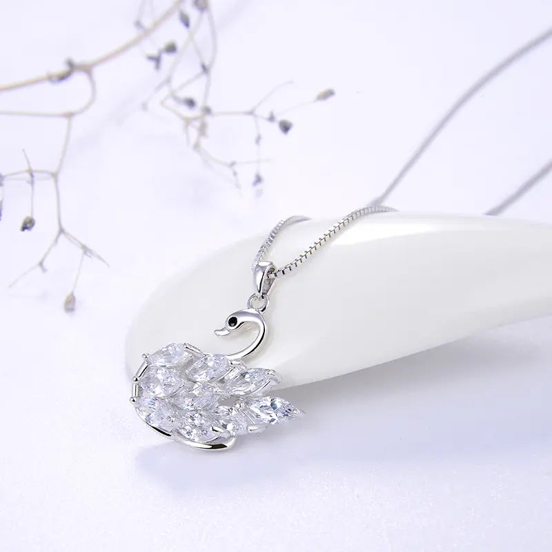 Enchanted Swan Pendant Necklace by Silphina