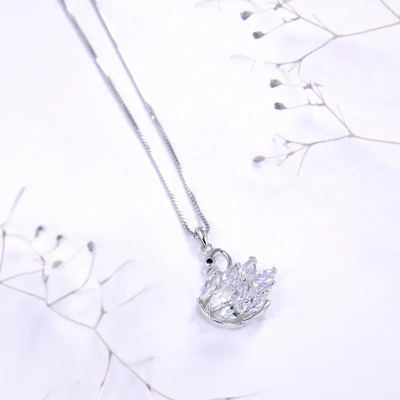 Enchanted Swan Pendant Necklace by Silphina