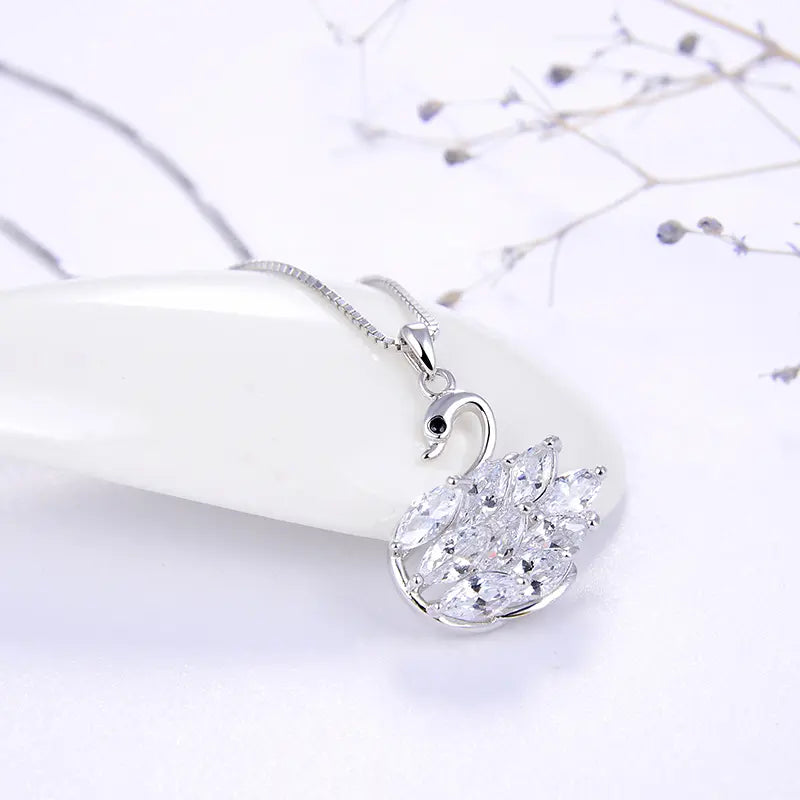 Enchanted Swan Pendant Necklace by Silphina
