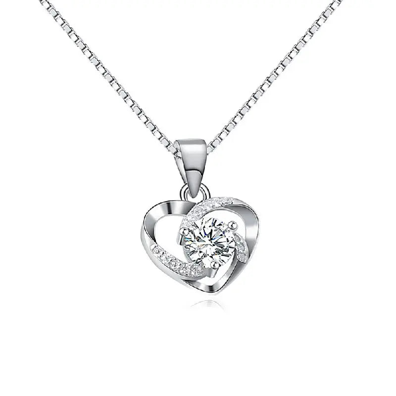Open Heart Pendant Necklace by Silphina