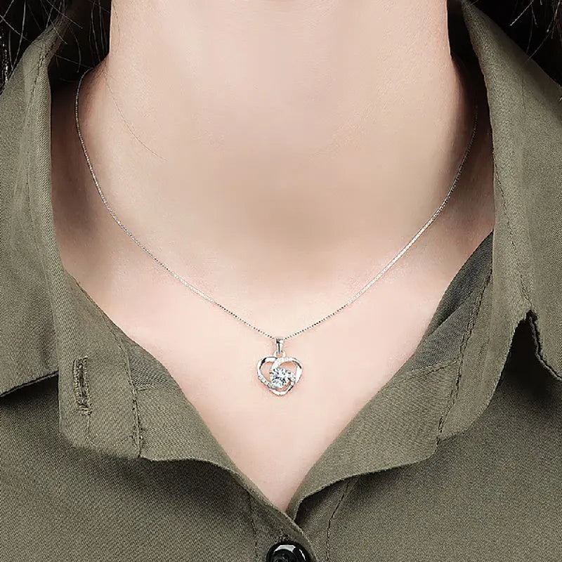Open Heart Pendant Necklace by Silphina