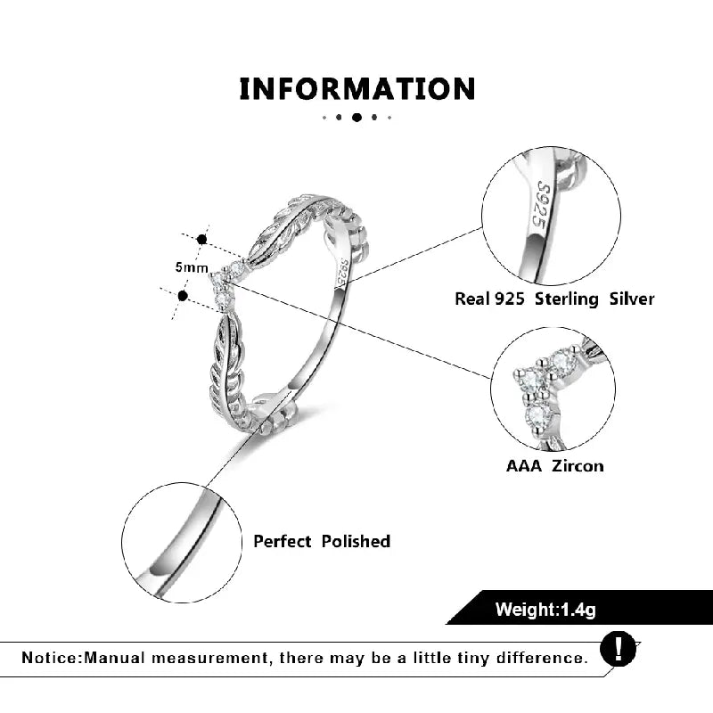 Leaf Crown Sterling Silver Ring by Silphina