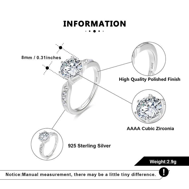 Classic Round Stone Ring by Silphina