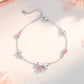 Pink White Crystal Ribbon Bracelet