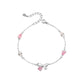 Pink White Crystal Ribbon Bracelet