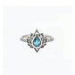 Blue Crystal Lotus Ring by Silphina