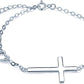 Adjustable Cross Silver Bracelet