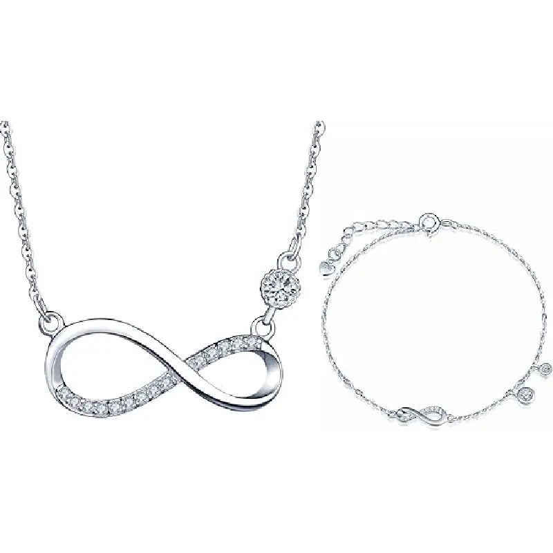 Infinity Love Necklace set with Bracelet