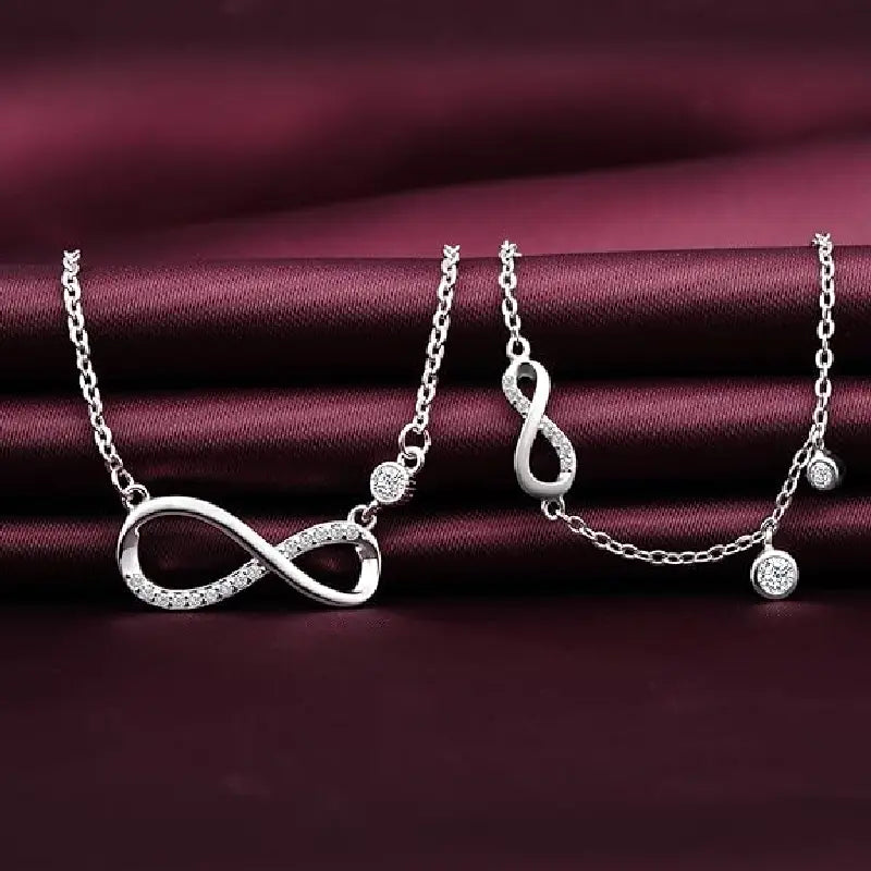 Infinity Love Necklace set with Bracelet