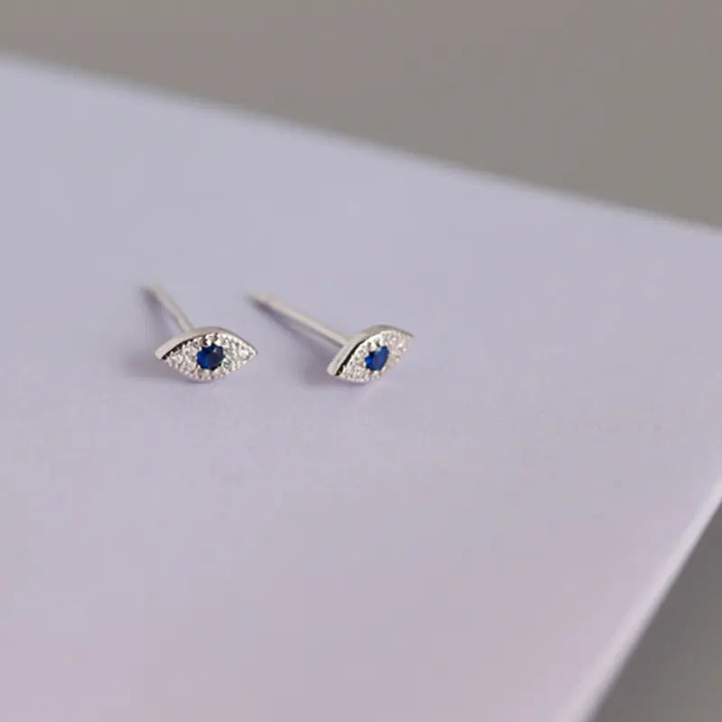 Evil Eye Earrings Silver