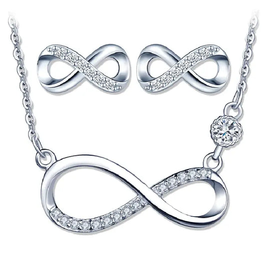 Infinity Love Necklace Set with Earrings