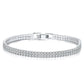 White Double Diamond Stone Tennis Bracelet