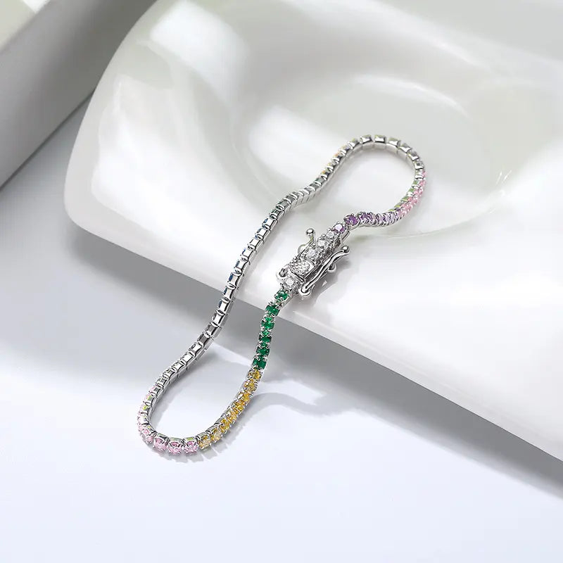 Sparkling Rainbow Tennis Bracelet