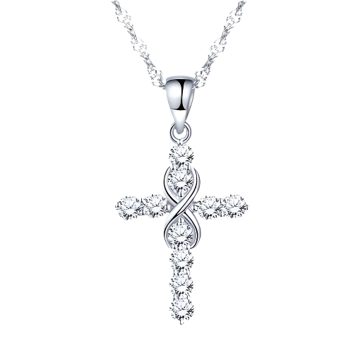 Sparkly Crystal Cross Necklace