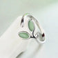 Green opal leaves Sterling Silver Ring