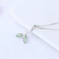 Green Opal Leaves Sterling Silver Necklace