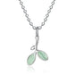 Green Opal Leaves Sterling Silver Necklace