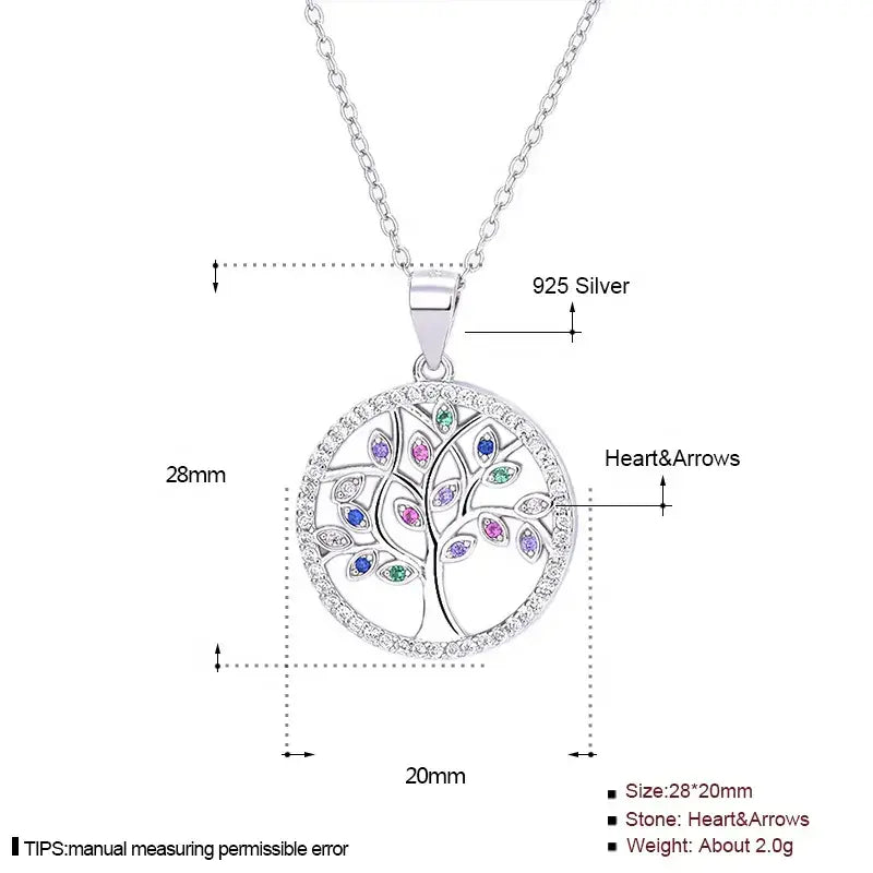 Multicolour Tree of Life Necklace