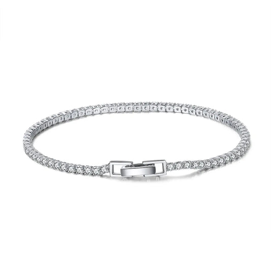 Silver Fine Tennis Bracelet