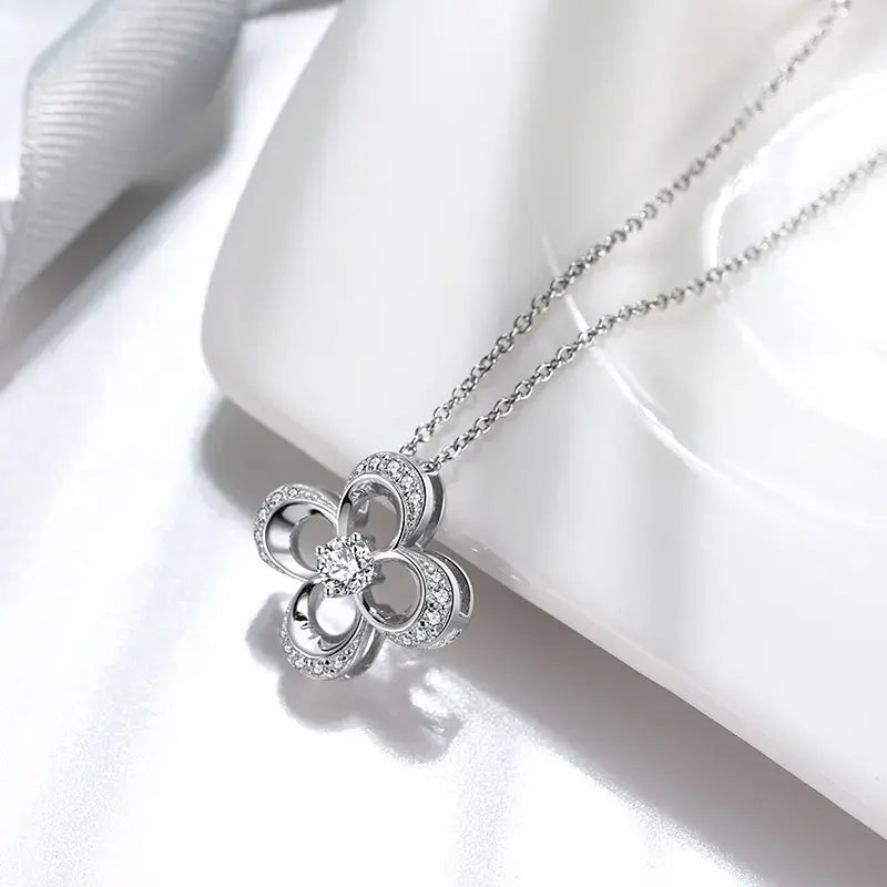 Four Leaf Clover Charm Pendant Necklace