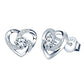 Open Heart Silver Earrings