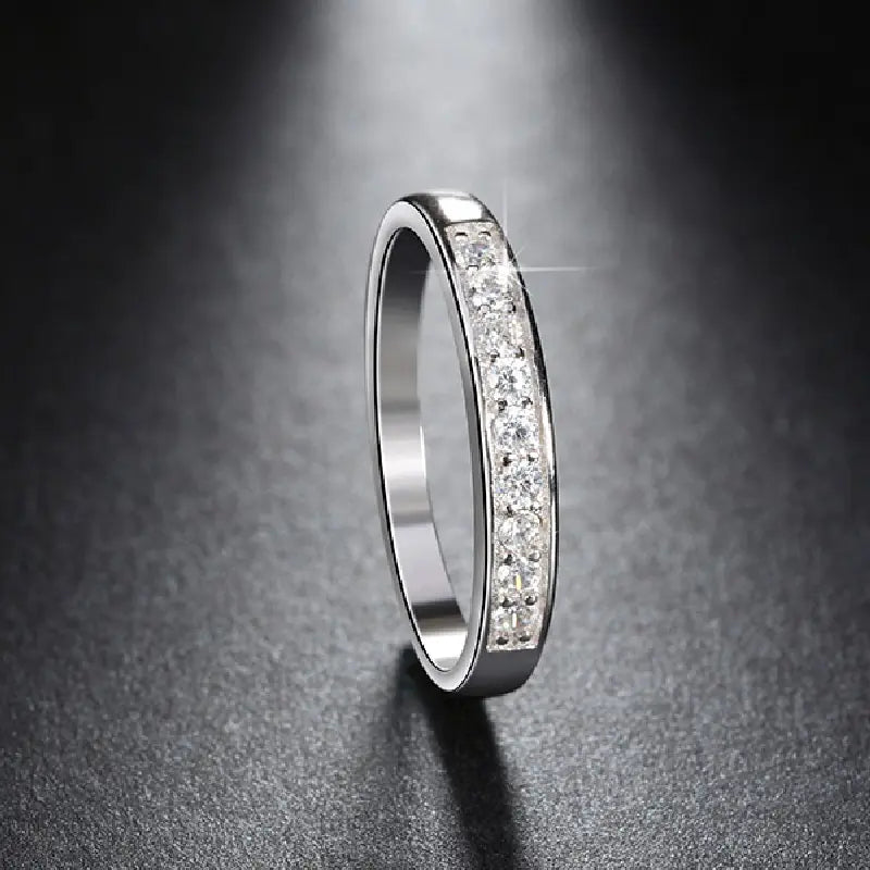 White Stones Half Eternity Ring