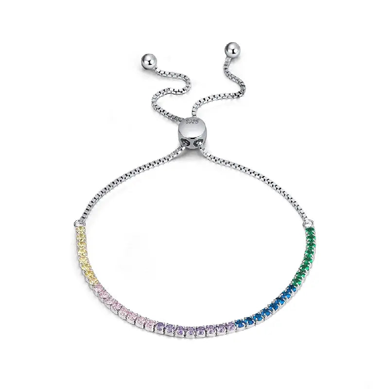 Multicolour Diamond Tennis Bracelet