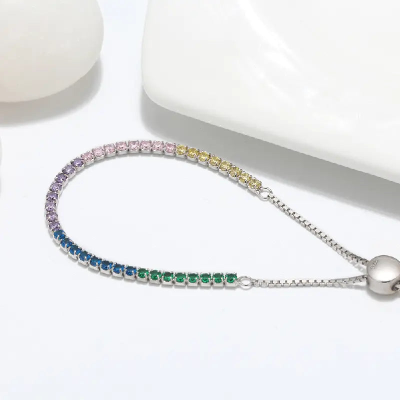 Multicolour Diamond Tennis Bracelet