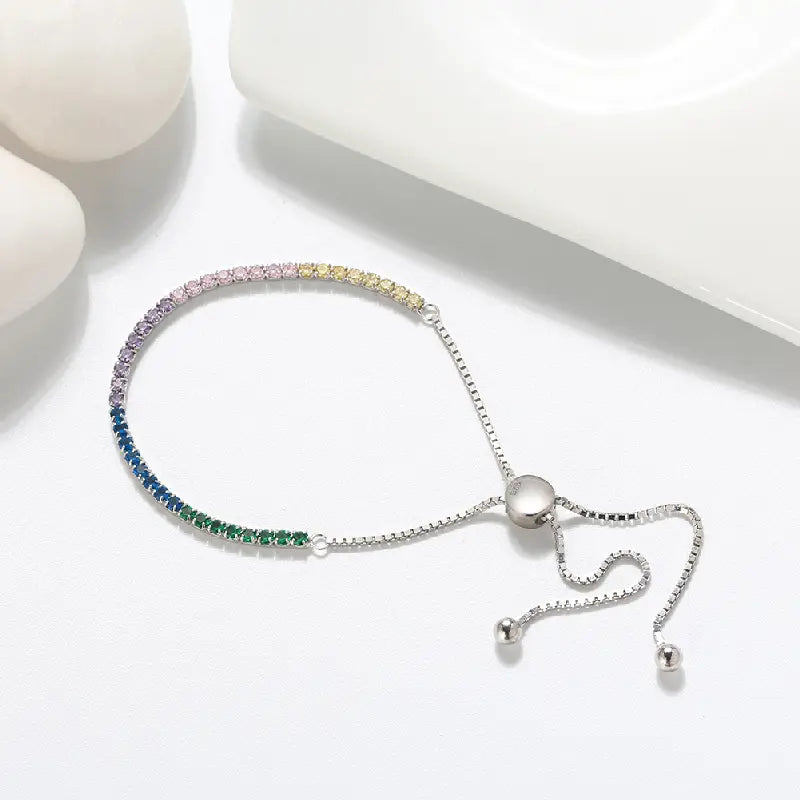 Multicolour Diamond Tennis Bracelet