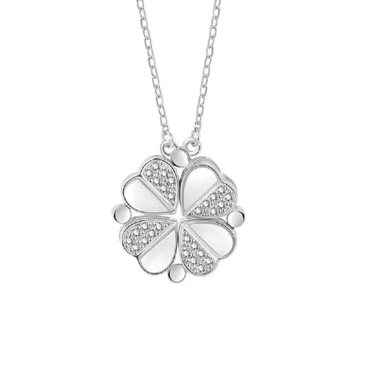 Flower Lucky Clover Pendant Necklace