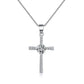 White Stone Cross Necklace