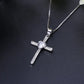 White Stone Cross Necklace