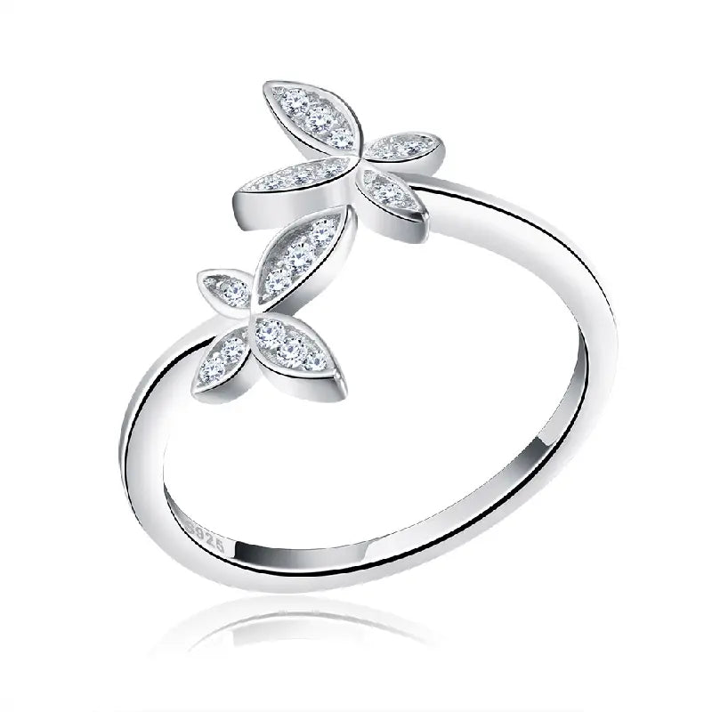 Glittery Butterfly wings Adjustable ring