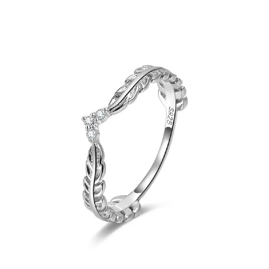 Leaf Crown Sterling Silver Ring